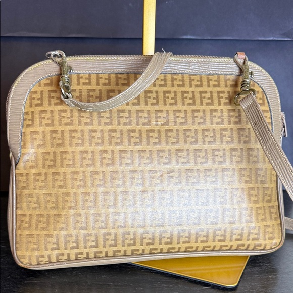 Fendi Zucchino FF Monogram Clutch Crossbody Bag Vintage Zucca Coated Canvas - Picture 4 of 15